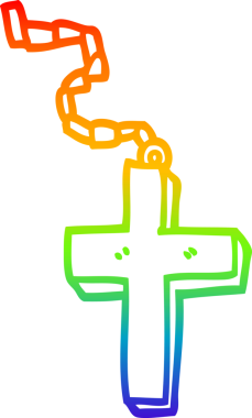 gökkuşağı gradyan çizimi bir insan tarafından çizilmiş bir çizgi metal haç