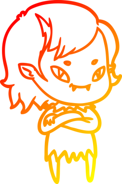 Bir insan tarafından çizilmiş, çizgi film karakteri, arkadaş canlısı vampir kız çizimi.