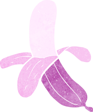 bir insan tarafından çizilmiş pembe bir muz.