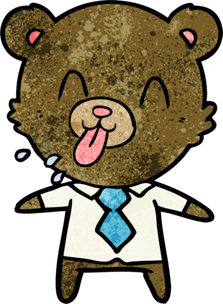 Bir insan tarafından çizilmiş kaba çizgi film ayı patronu.