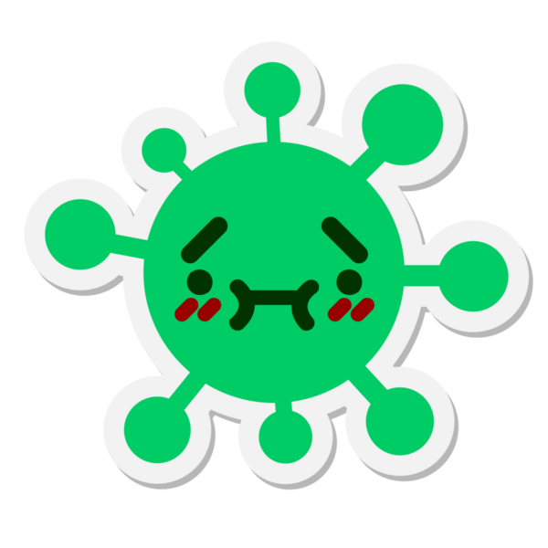 bir insan tarafından çizilmiş utangaç virüs etiketi