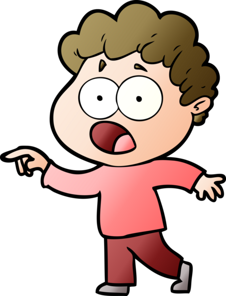 Bir insan tarafından çizilmiş bir karikatür adamı şaşkınlıkla nefes nefese kaldı.