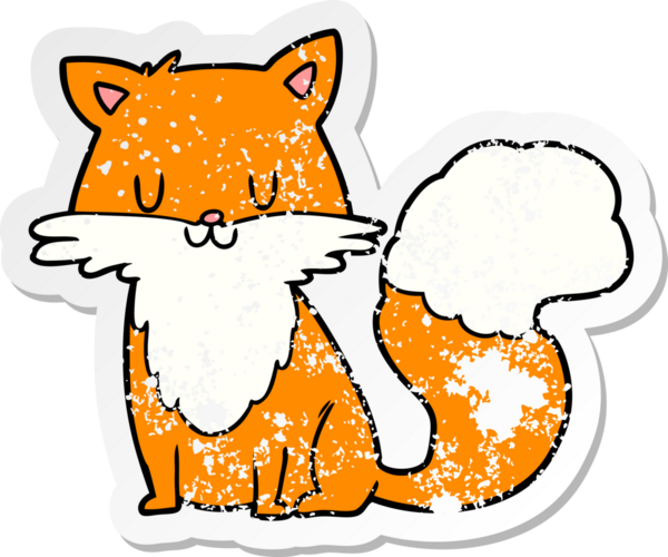 Bir insan tarafından çizilmiş tilki çizgi filminin sıkıntılı çıkartması.