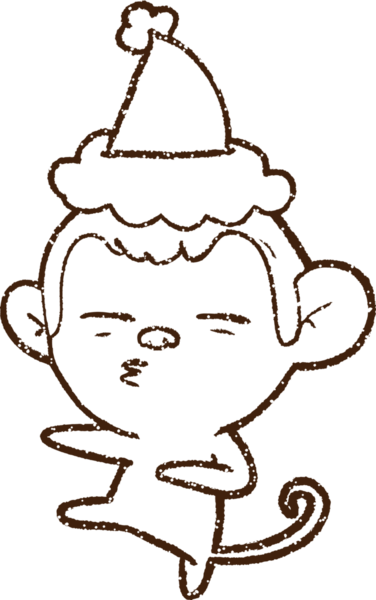 Bir insan tarafından çizilmiş Noel Maymunu Kömürü