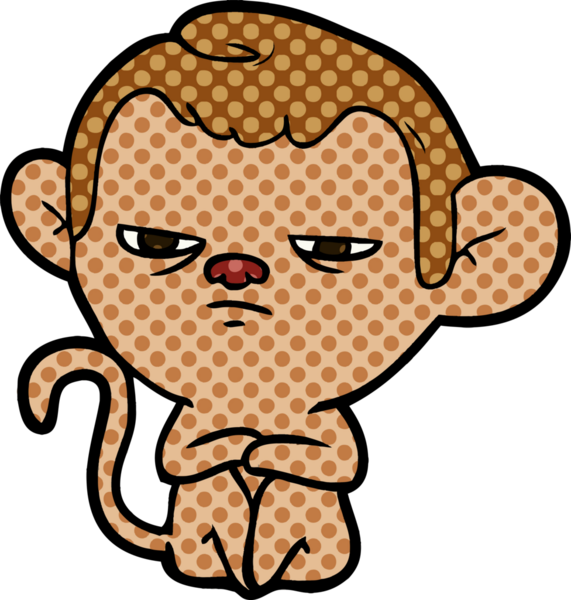 Bir insan tarafından çizilmiş çizgi maymun.