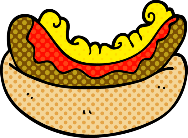 Bir insan tarafından çizilmiş sosisli sandviç karalaması.