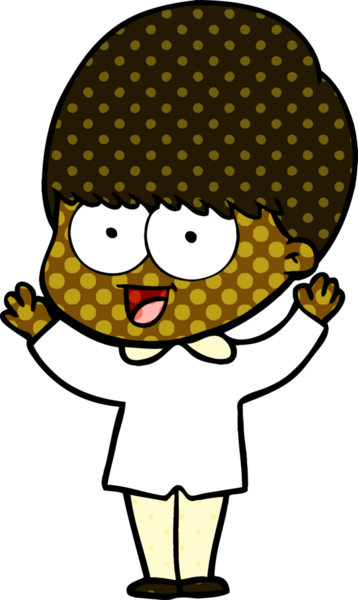 Bir insan tarafından çizilmiş mutlu çizgi film çocuğu.