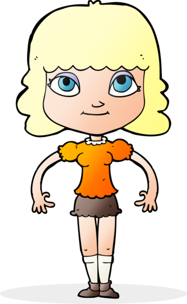 Bir insan tarafından çizilmiş karikatür kızı.