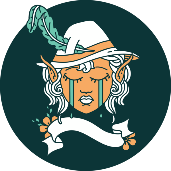 Ağlayan Elf Ozan karakteri ikonu Bir insan tarafından çizilmiş