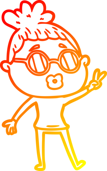 Bir insan tarafından çizilen barış işaretini çizen bir çizgi kadın çizimi.