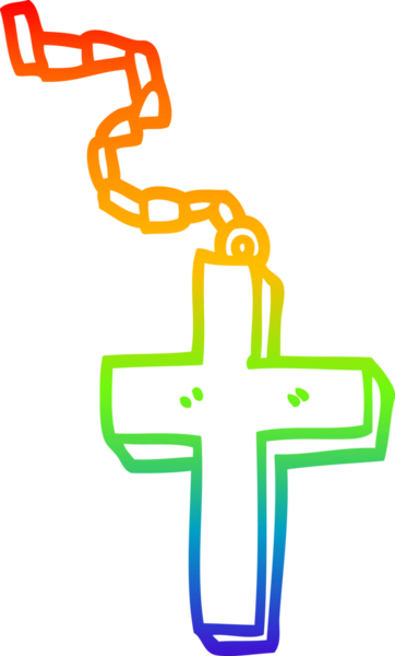 gökkuşağı gradyan çizimi bir insan tarafından çizilmiş bir çizgi metal haç