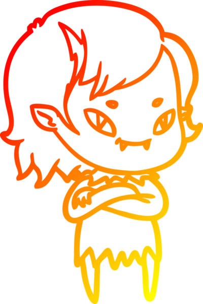 Bir insan tarafından çizilmiş, çizgi film karakteri, arkadaş canlısı vampir kız çizimi.