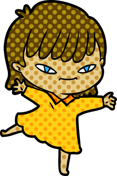 Bir insan tarafından çizilmiş karikatür kadın.