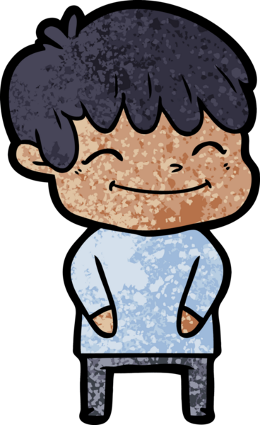 Bir insan tarafından çizilmiş mutlu çocuk çizgi filmi.