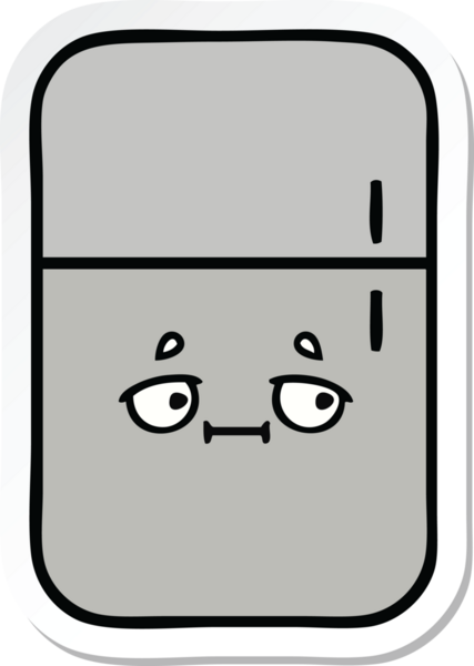 Bir insan tarafından çizilmiş şirin bir buzdolabı etiketi.