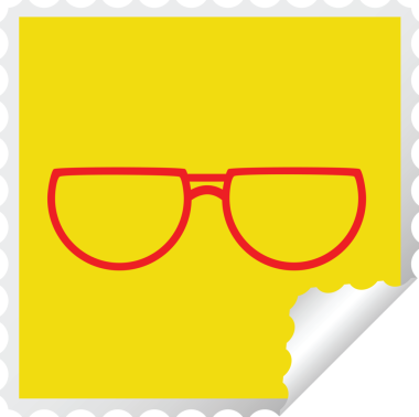 Bir insan tarafından çizilmiş grafik vektör illüstrasyon kare soyma etiketi