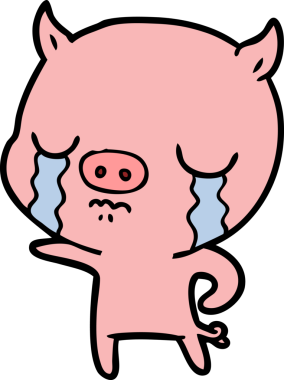 Bir insan tarafından çizilmiş domuz ağlaması.