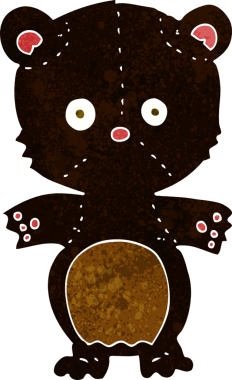 bir insan tarafından çizilmiş siyah ayı yavrusu.