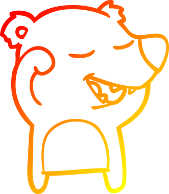 Bir insan tarafından çizilen çizgi film ayısının sıcak çizgi çizimi