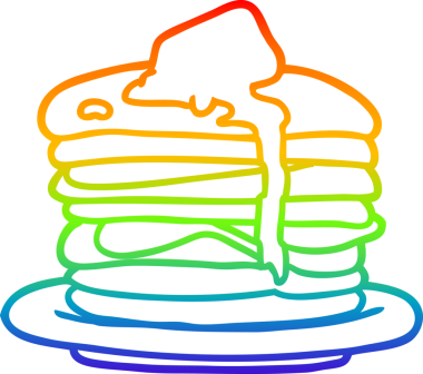 gökkuşağı gradyan çizgisi bir insan tarafından çizilmiş bir krep yığını