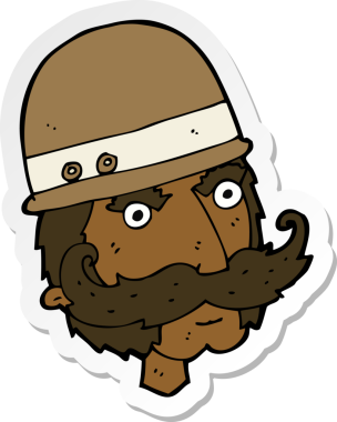 Bir insan tarafından çizilmiş Viktorya dönemi avcısının çıkartması.