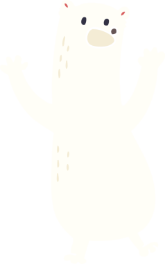 Bir insan tarafından çizilmiş garip karikatür kutup ayısı.