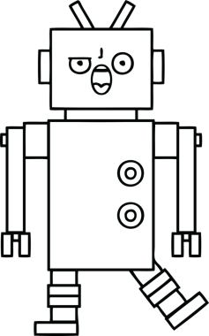 Bir insan tarafından çizilmiş robot çizimi