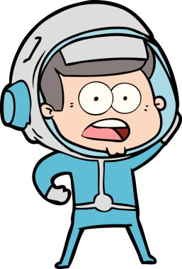 Karikatür bir insan tarafından çizilen astronotu şaşırttı.