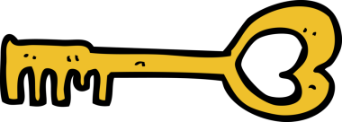 Bir insan tarafından çizilmiş kalp şeklinde bir anahtar.