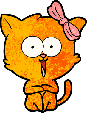 Bir insan tarafından çizilmiş çizgi film kedisi.