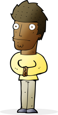 Bir insan tarafından çizilmiş endişeli bir adam.