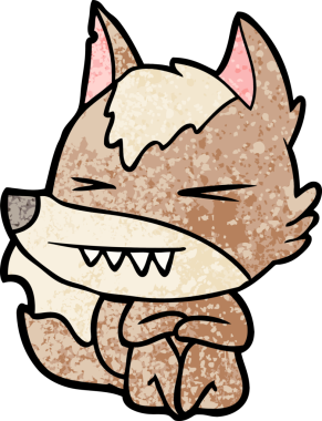 Bir insan tarafından çizilmiş kızgın kurt çizgi filmi.