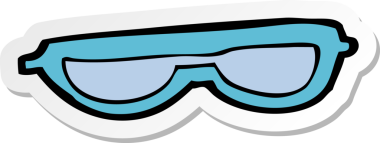 Bir insan tarafından çizilmiş çizgi film gözlüğünün çıkartması.