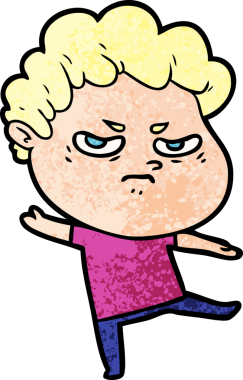 Bir insan tarafından çizilmiş kızgın bir adam.