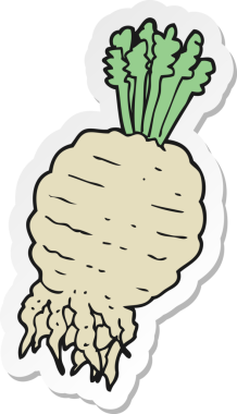 Bir insan tarafından çizilmiş karikatür şalgamının çıkartması.