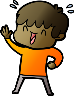 Bir insan tarafından çizilmiş gülen çocuk.