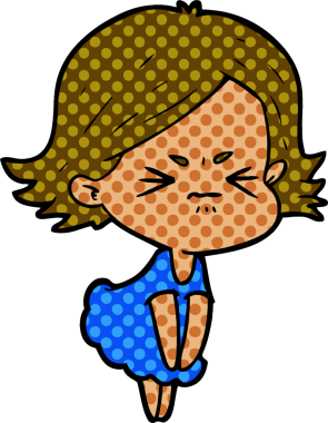 Bir insan tarafından çizilmiş kızgın bir kadın.