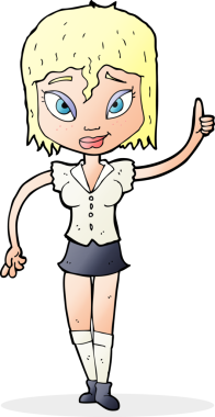 Bir insan tarafından çizilen çizgi filmdeki kadın.