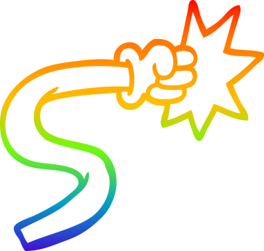 gökkuşağı gradyan çizgi çizimi bir insan tarafından çizilmiş el hareketi