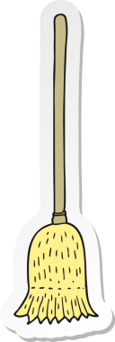 Bir insan tarafından çizilmiş süpürge fırçasının çıkartması.