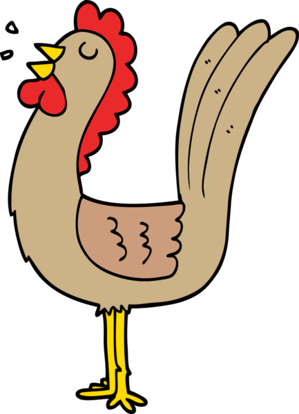 bir insan tarafından çizilmiş çizgi film horozu