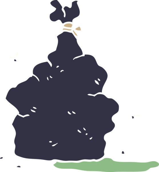 Bir insan tarafından çizilmiş çöp torbası.