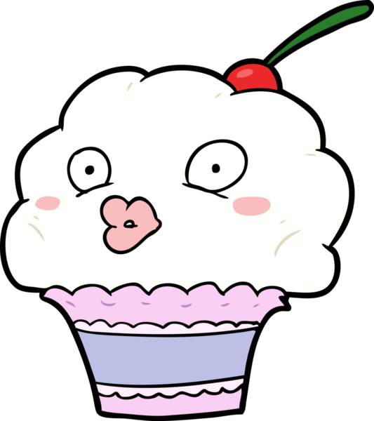 Bir insan tarafından çizilmiş komik bir kek.