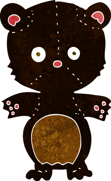 bir insan tarafından çizilmiş siyah ayı yavrusu.