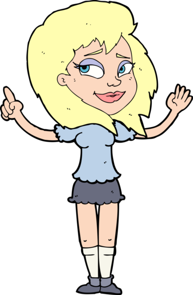 Bir insan tarafından çizilmiş bir fikri olan karikatür kadın.