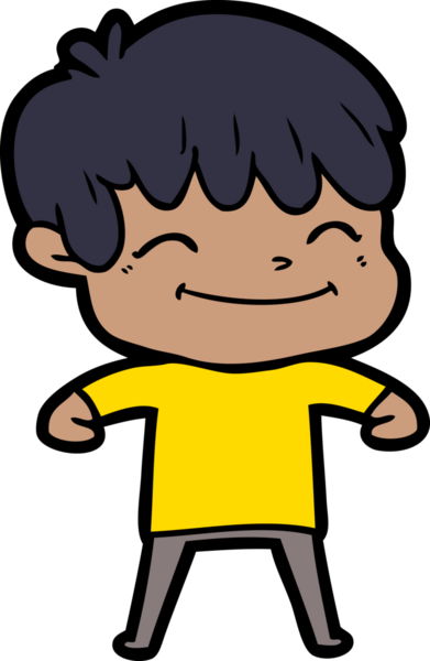 Bir insan tarafından çizilmiş mutlu çocuk çizgi filmi.