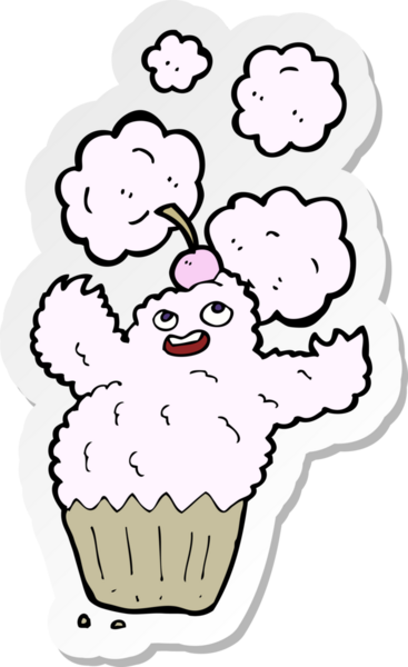 Bir insan tarafından çizilmiş bir kek canavarının çıkartması.