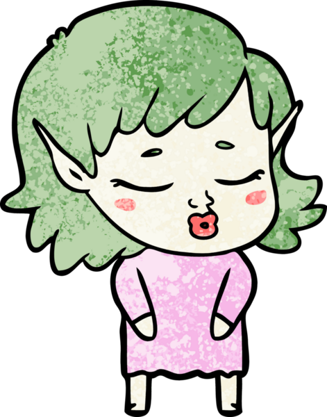 Bir insan tarafından çizilmiş güzel elf kızı.