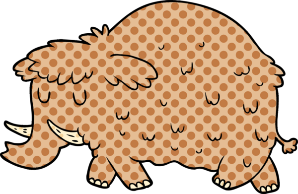 Bir insan tarafından çizilmiş tarih öncesi mamut çizgi filmi.