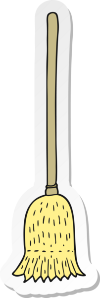 Bir insan tarafından çizilmiş süpürge fırçasının çıkartması.